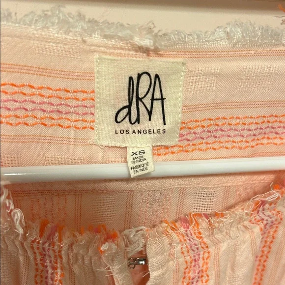 🎬Anthropologie dRA Los Angeles Pink/orange Striped Midi Dress size XS GUC.. - Picture 5 of 9